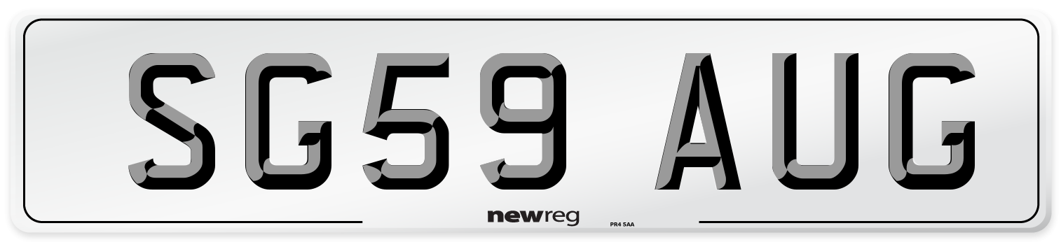 SG59 AUG Number Plate from New Reg